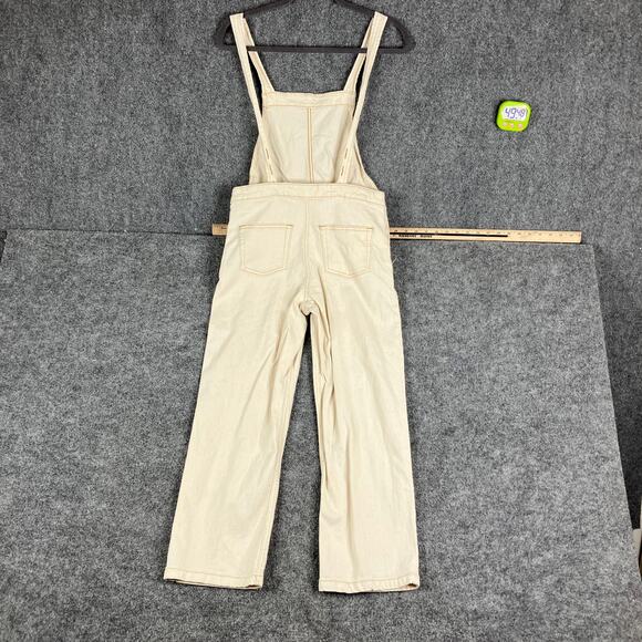 Free Assembly Overalls Womens Size 18 Off White Casual Button Strap UtilityPants - Picture 8 of 11